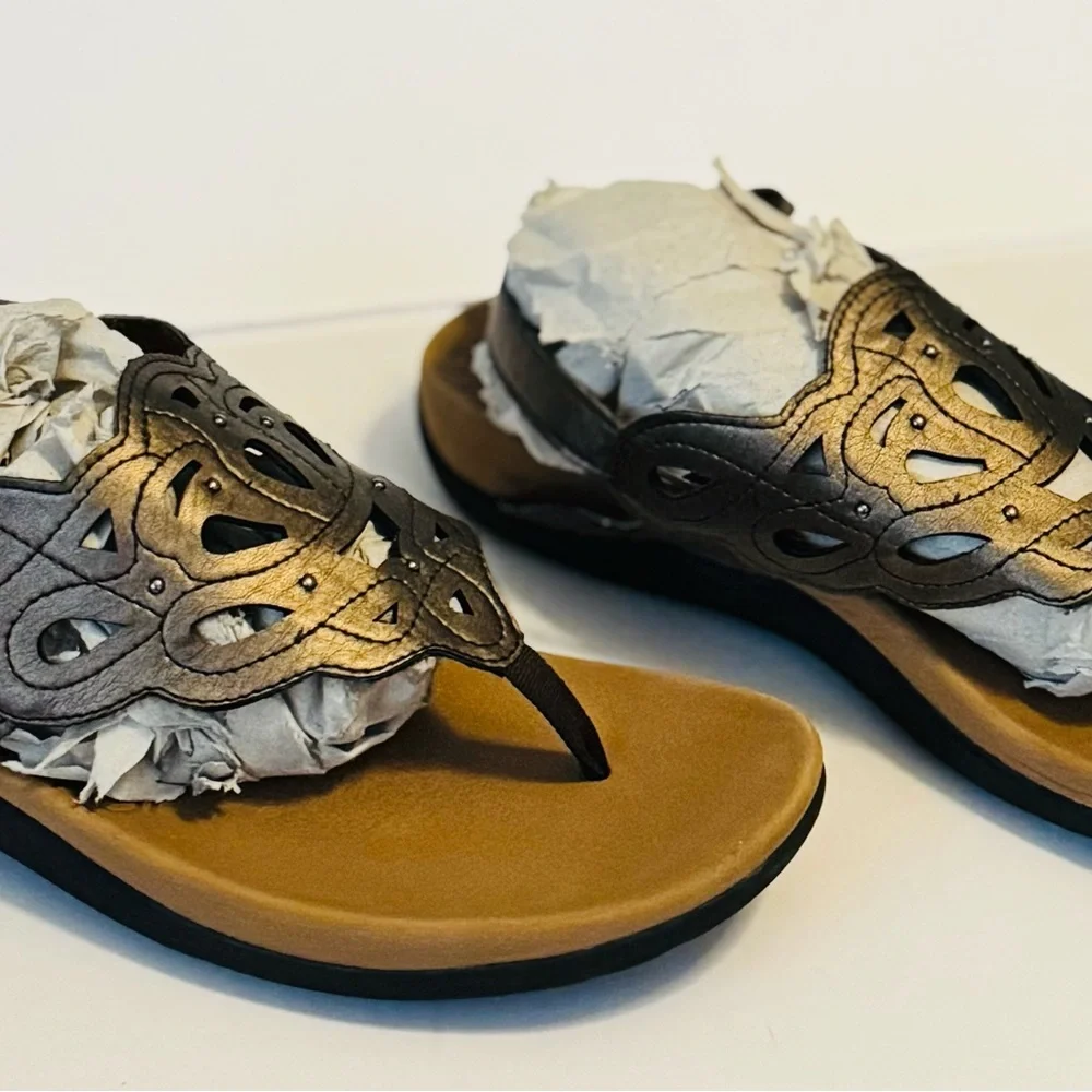 Rockport Metallic Brown Sandals Comfort Stylish‎ Summer